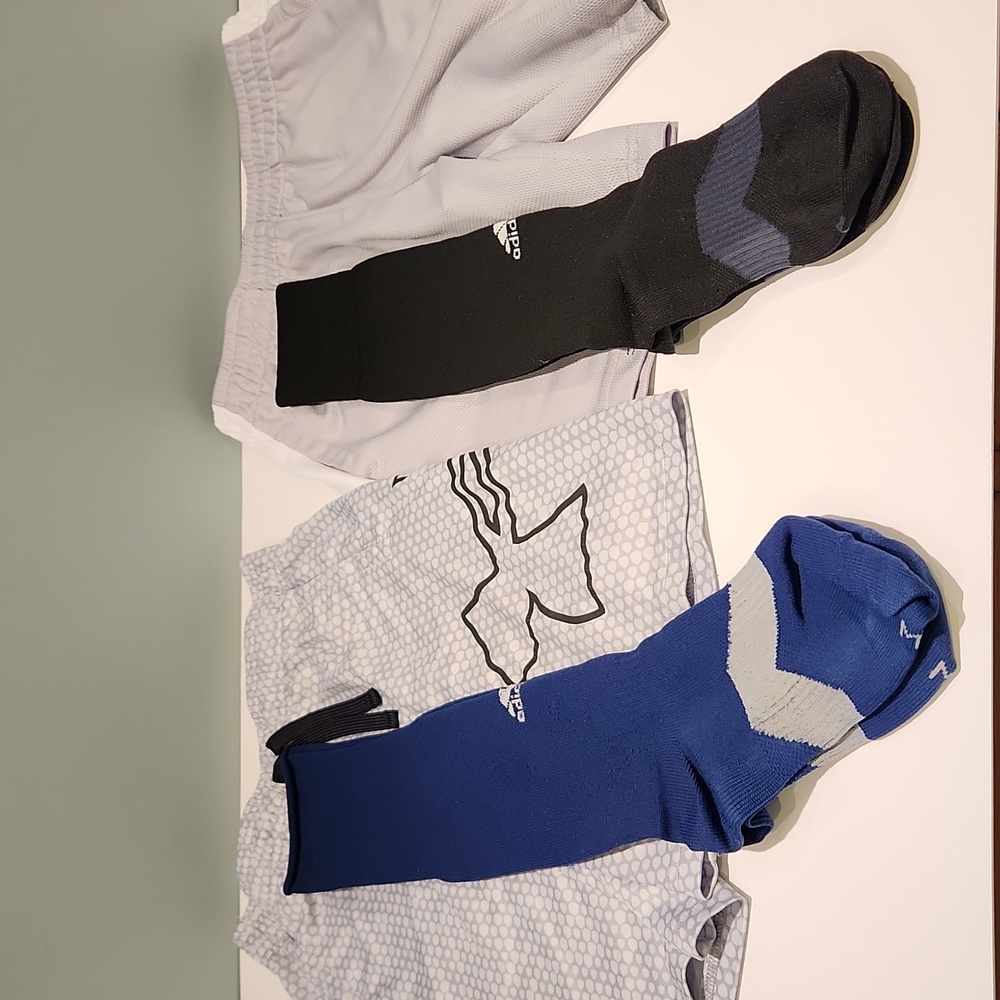 Under Armour, New Balance Shorts, Adidas Soccer Socks Bundle